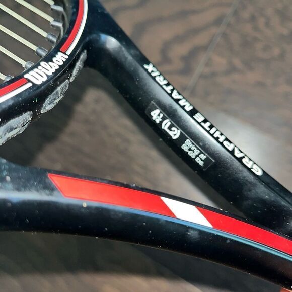 Used Wilson Graphite Matrix MidSize vintage Tennis Racquet size 4 1/4 L2 leather - Picture 8 of 10